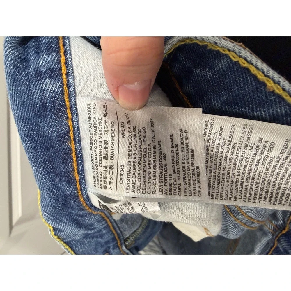 Levi's Mens 505 Straight Leg Jeans Medium‎ Wash Blue 36x32
